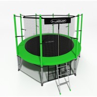 Батут i-Jump Classic 16FT 488 см с нижней сетью и лестницей зеленый