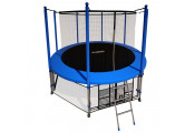 Батут i-Jump Classic 14FT 427 см с нижней сетью и лестницей синий