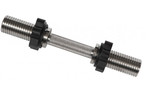 Гриф гантельный хромированный d50мм, l390мм MB Barbell MB-BarM50-M390B замок-гайка 600_380