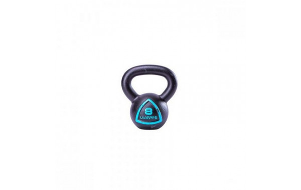 Чугунная гиря 10 кг Live Pro Solid Cast Iron Kettlebell LP8041-10 черный\синий 600_380