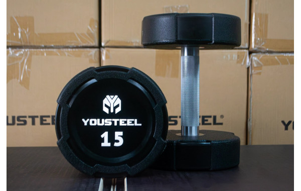 Гантель EVO 15кг полиуретановая YouSteel 600_380