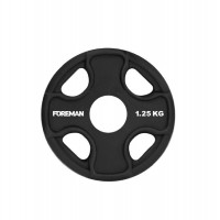 Диск олимпийский обрезиненный Foreman PRR, 1,25 кг PRR-1.25KG Черный