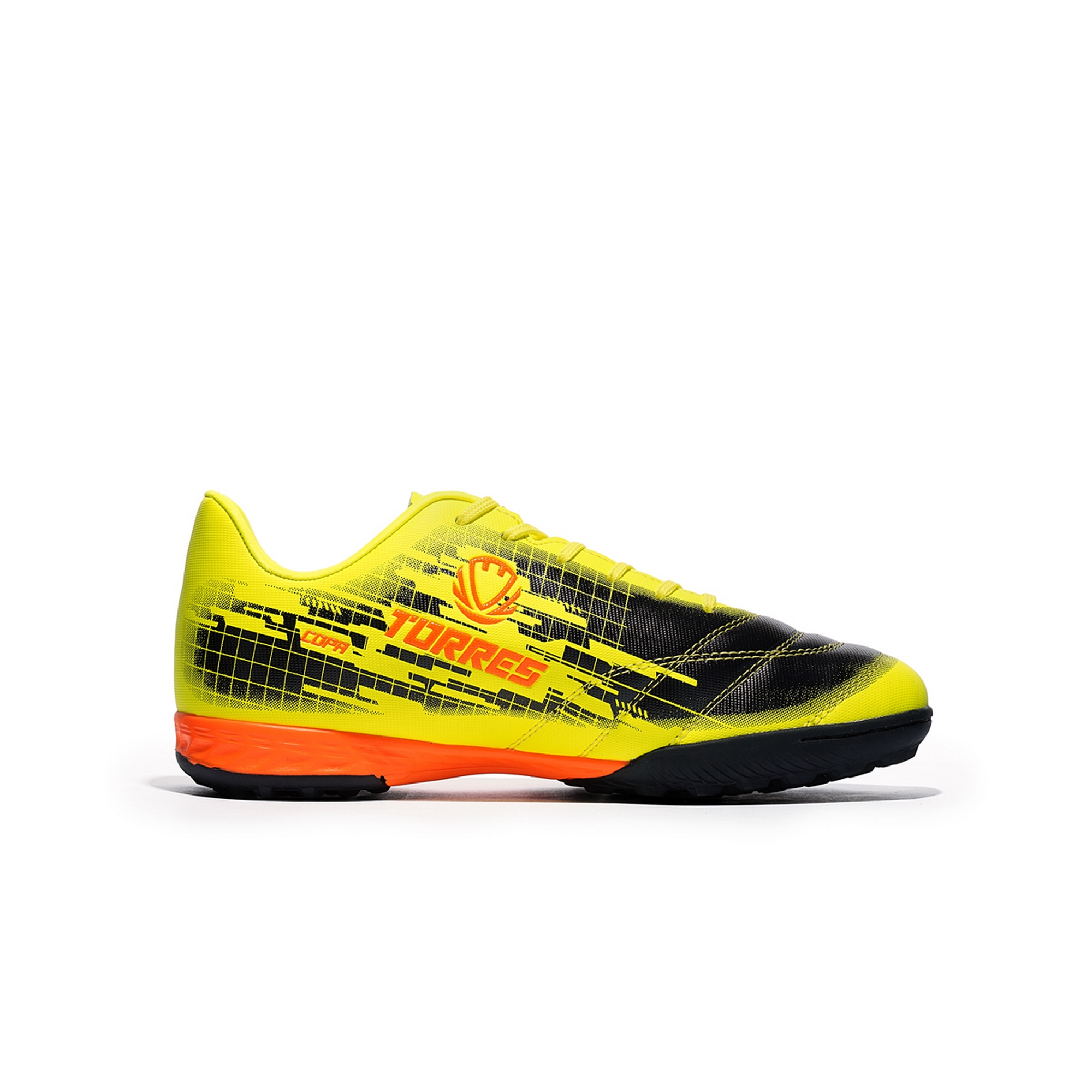 Бутсы футбольные (многошиповки) детские Torres COPA KID TS234238-614 чёрно-жёлтый 2000_2000