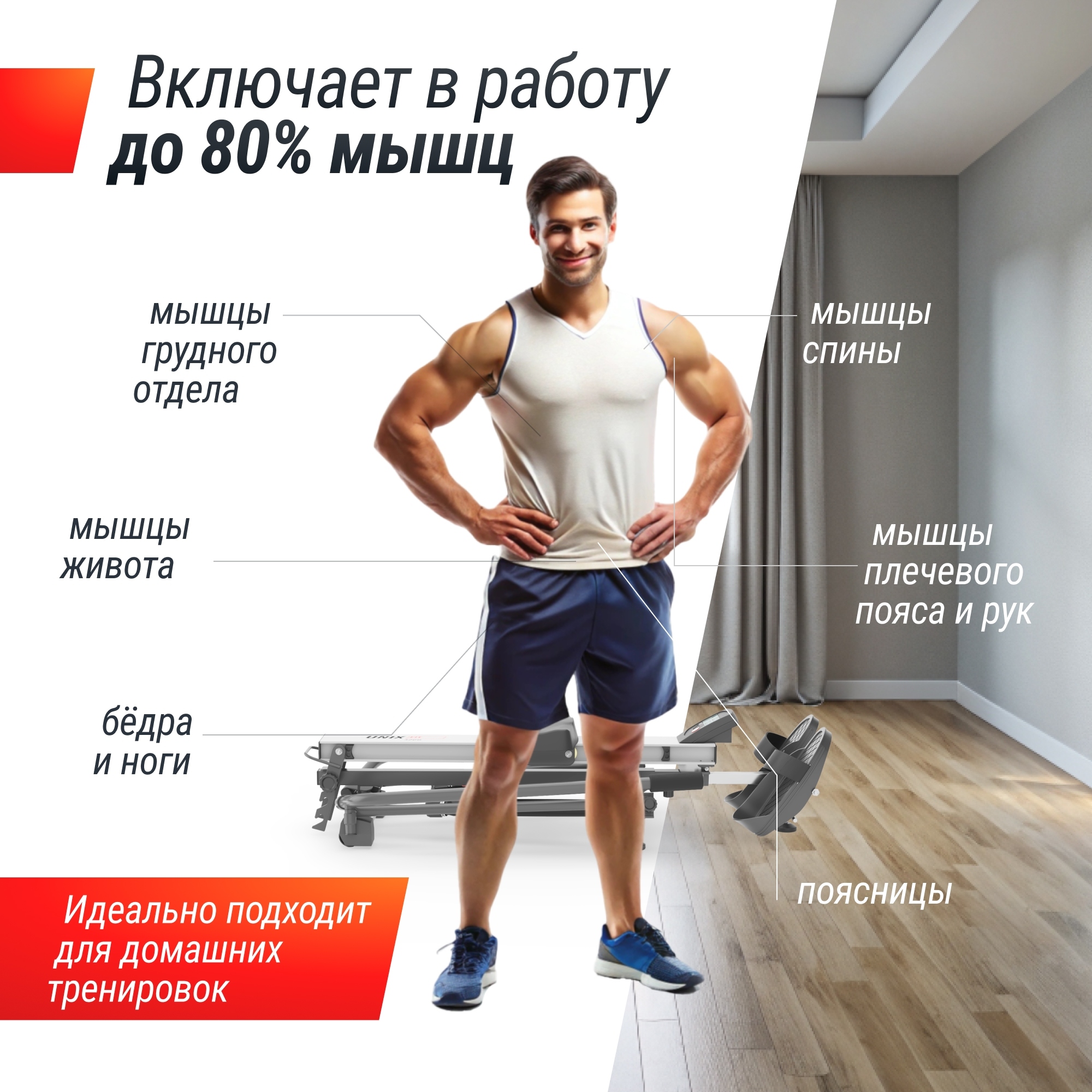 Гребной тренажер гидравлический UnixFit 320G 2000_2000