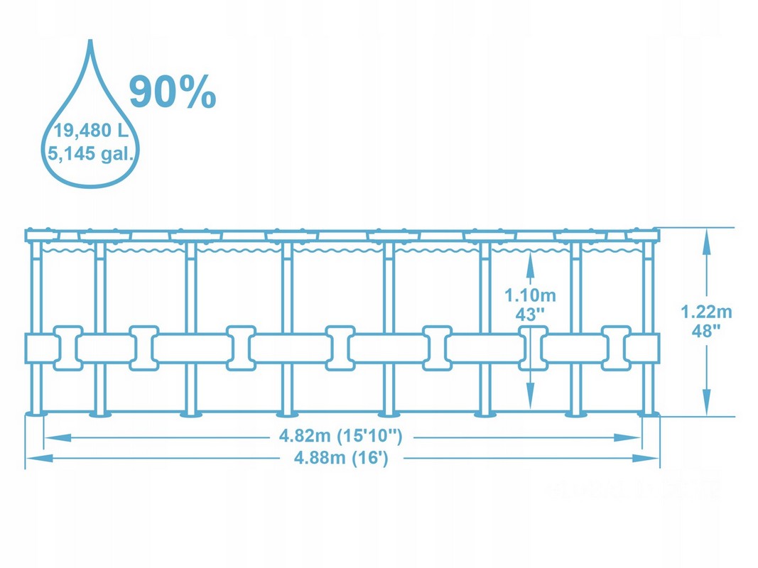 Каркасный бассейн круглый 488х122см Bestway Power Steel Swim Vista Series 56725 Ротанг 1067_800