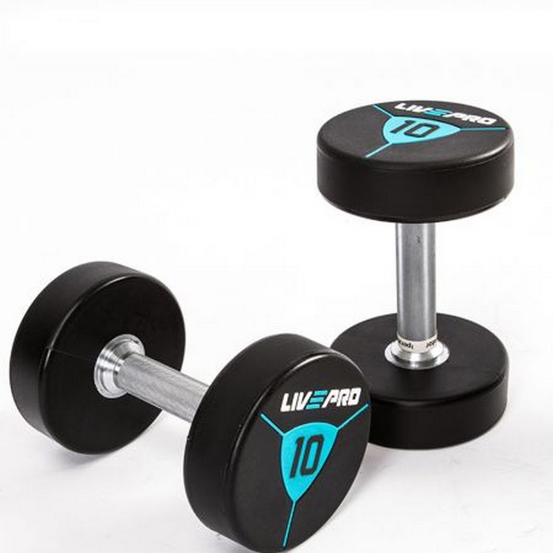 Гантели в уретане 36 кг Live Pro Premium Urethane Dumbbells LP8000-36 800_800